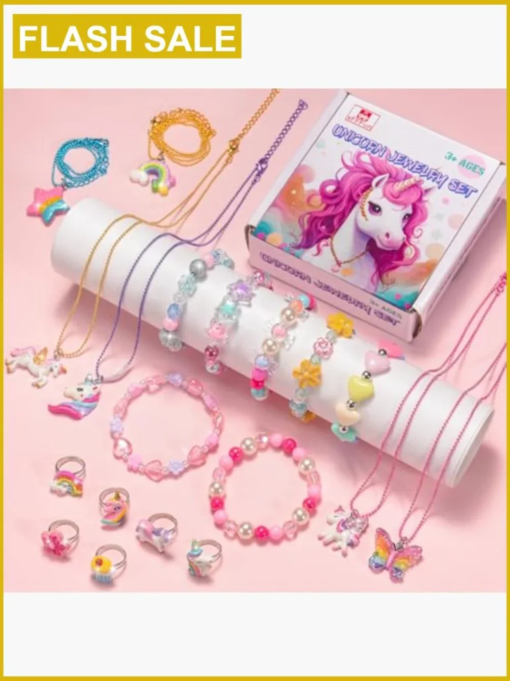 26pc Kids Dress Up Jewelry Set Necklaces Bracelets Rings Unicorn